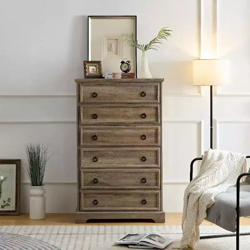 6-Drawer Dresser with Anti-Tip Device – Freestanding Storage Chest
