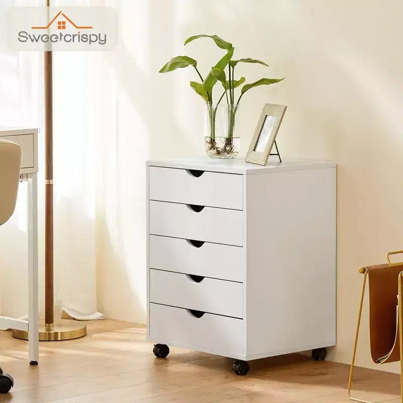 Mobile Filing Cabinet with Wooden Drawers & Wheels – 25.3"Hx18.7"Wx15.7"D, MDF