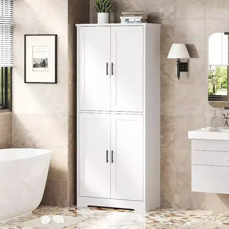 178cm Tall Kitchen Pantry Cabinet with 4 Doors & Adjustable Shelves – Modern Storage Organizer