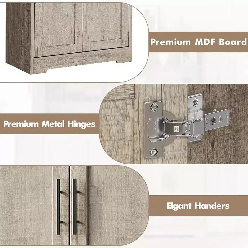 178cm Tall Kitchen Pantry Cabinet with 4 Doors & Adjustable Shelves – Modern Storage Organizer