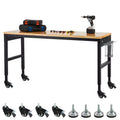 Adjustable Workbench 75' x 25', 2000 Lbs Load Capacity, 29.5-38.4 Heights Garage Worktable with Universal Wheels & Power Outlet, Heavy-Duty Table