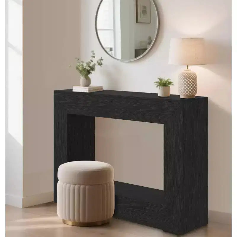 Tavolo Consolle 47" – Legno Massello con Dettagli in Metallo, 120 cm L x 30 cm P x 84 cm H