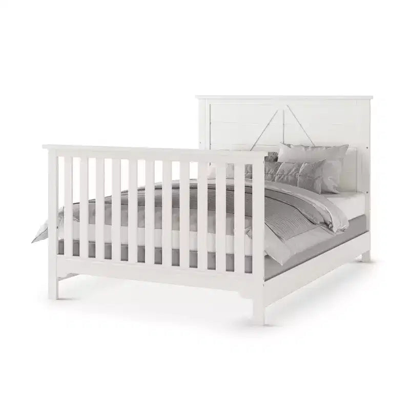 Culla convertibile 4 in 1 per neonati – In legno di pino, con materasso regolabile, si trasforma in letto per bambino/adulto