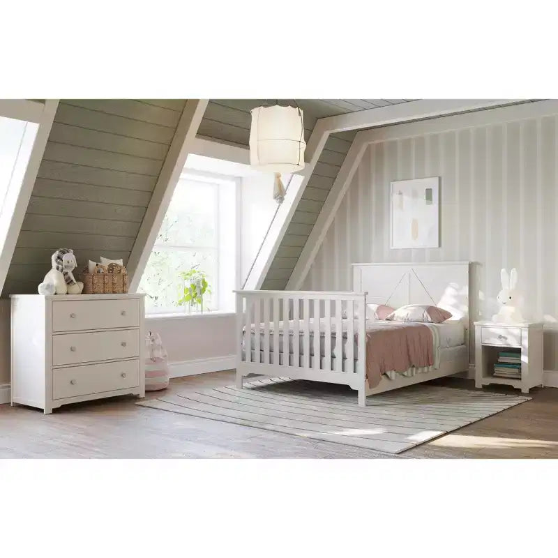 Culla convertibile 4 in 1 per neonati – In legno di pino, con materasso regolabile, si trasforma in letto per bambino/adulto