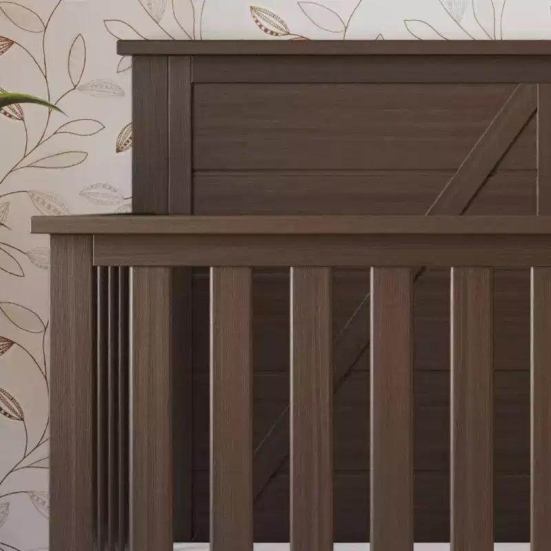 Culla convertibile 4 in 1 per neonati – In legno di pino, con materasso regolabile, si trasforma in letto per bambino/adulto
