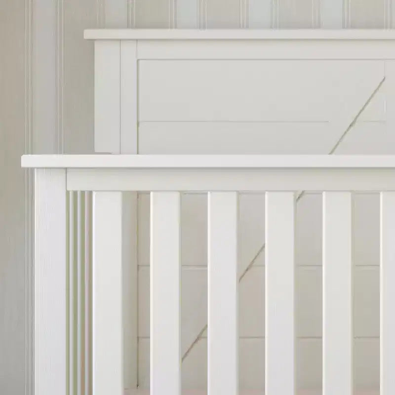 4-in-1 Convertible Baby Crib – Pine Wood, Adjustable Mattress, Converts to Toddler/Full Bed