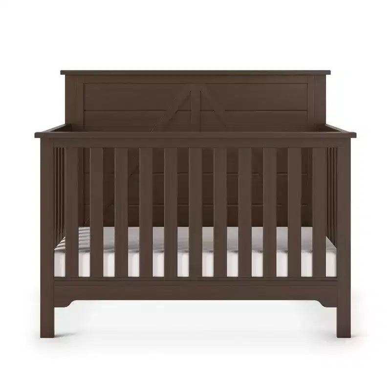 Culla convertibile 4 in 1 per neonati – In legno di pino, con materasso regolabile, si trasforma in letto per bambino/adulto
