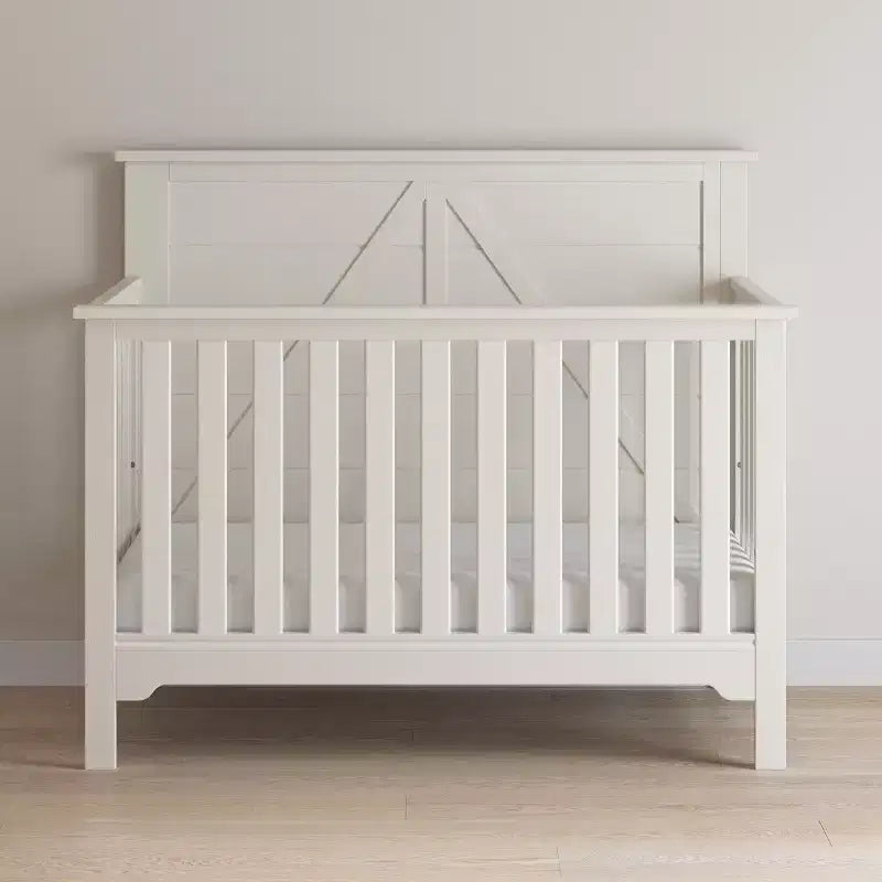 Culla convertibile 4 in 1 per neonati – In legno di pino, con materasso regolabile, si trasforma in letto per bambino/adulto