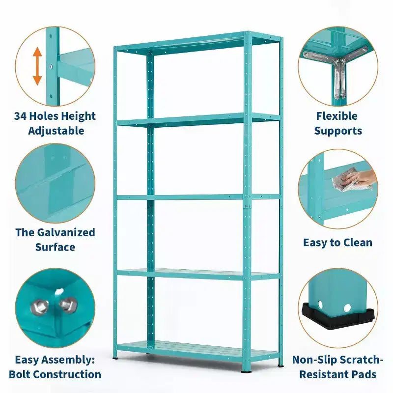 5-Tier Adjustable Metal Shelving Unit