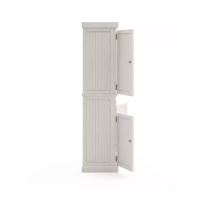 Mobile credenza dispensa da cucina, stile nautico costiero – bianco sporco, 183 cm (A) x 76 cm (L) x 41 cm (P), legno massello, 4 ante, 1 cassetto