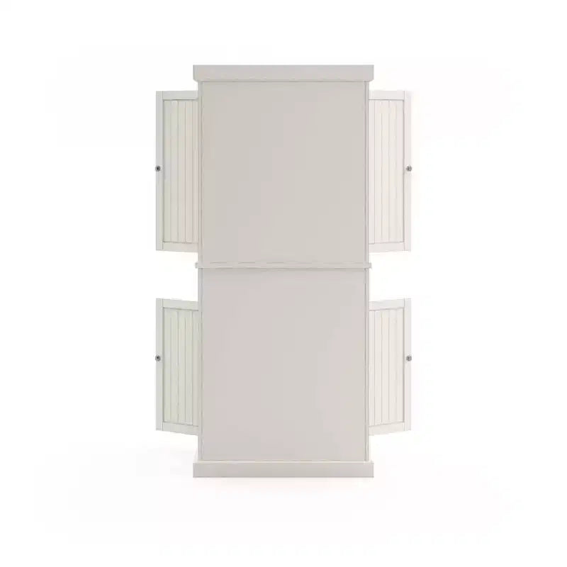 Mobile credenza dispensa da cucina, stile nautico costiero – bianco sporco, 183 cm (A) x 76 cm (L) x 41 cm (P), legno massello, 4 ante, 1 cassetto