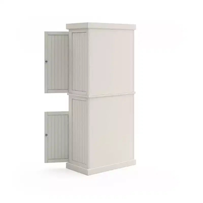 Mobile credenza dispensa da cucina, stile nautico costiero – bianco sporco, 183 cm (A) x 76 cm (L) x 41 cm (P), legno massello, 4 ante, 1 cassetto