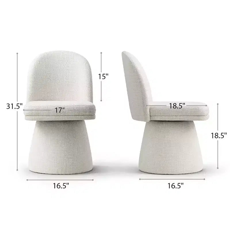 Set di 6 sedie da pranzo moderne senza braccioli girevoli a 360° con base a piedistallo, eleganti sedie d'accento per cucina, sala da pranzo o ufficio-Panipeachy