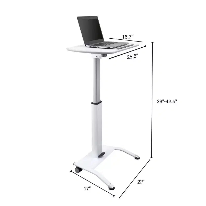 Leggio/podio per laptop e oratore ad altezza regolabile pneumaticamente con inclinazione – 64,8 cm L, 71,1–108 cm H