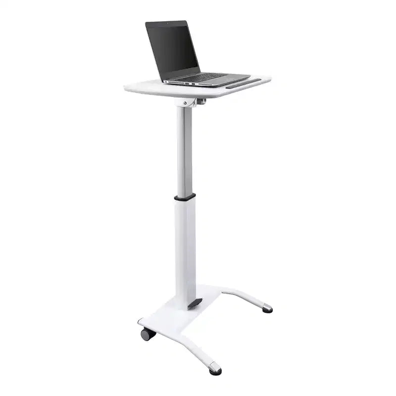 Pneumatic Adjustable Height Tilting Laptop Lectern & Speaker Podium – 25.5"W, 28–42.5"H