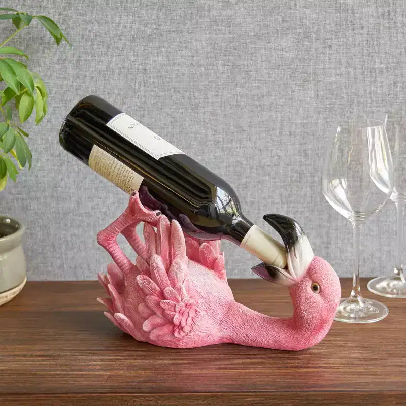 Flamingo Polyresin Wine Bottle Holder