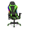 Sedia da gaming regolabile e girevole con luci LED RGB – Pelle PVC, capacità 150 kg