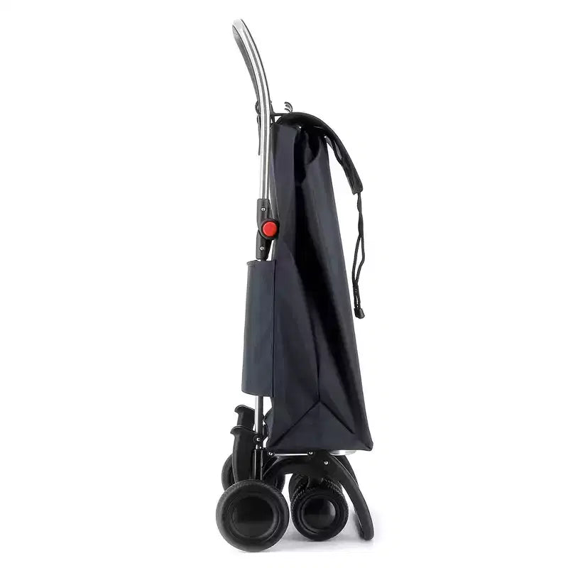 Carrello per la spesa pieghevole a 4 ruote – 2 ruote girevoli, poliestere, 105 cm A x 39,5 cm L x 32,5 cm P