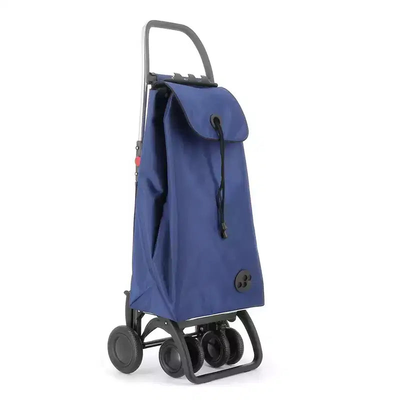 Foldable 4-Wheel Shopping Trolley – 2 Swivel Wheels, Polyester, 41.34"H x 15.55"W x 12.8"D