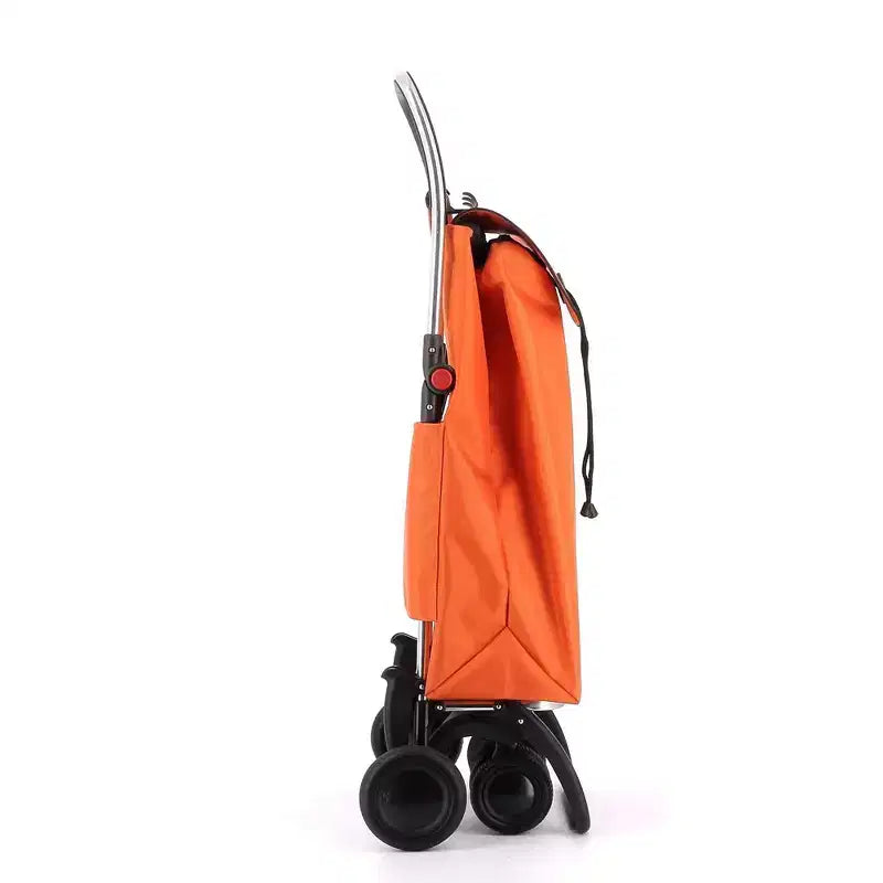 Carrello per la spesa pieghevole a 4 ruote – 2 ruote girevoli, poliestere, 105 cm A x 39,5 cm L x 32,5 cm P