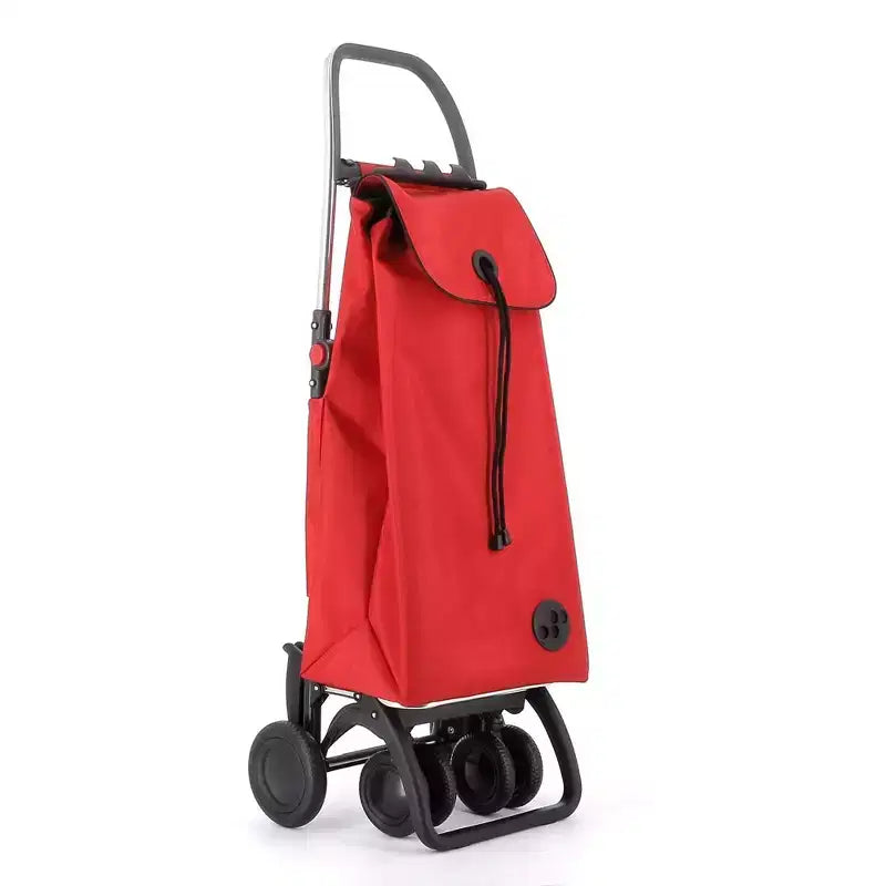 Carrello per la spesa pieghevole a 4 ruote – 2 ruote girevoli, poliestere, 105 cm A x 39,5 cm L x 32,5 cm P