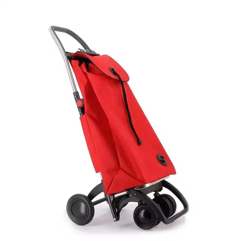 Carrello per la spesa pieghevole a 4 ruote – 2 ruote girevoli, poliestere, 105 cm A x 39,5 cm L x 32,5 cm P