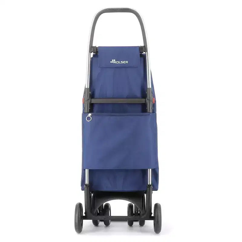 Foldable 4-Wheel Shopping Trolley – 2 Swivel Wheels, Polyester, 41.34"H x 15.55"W x 12.8"D