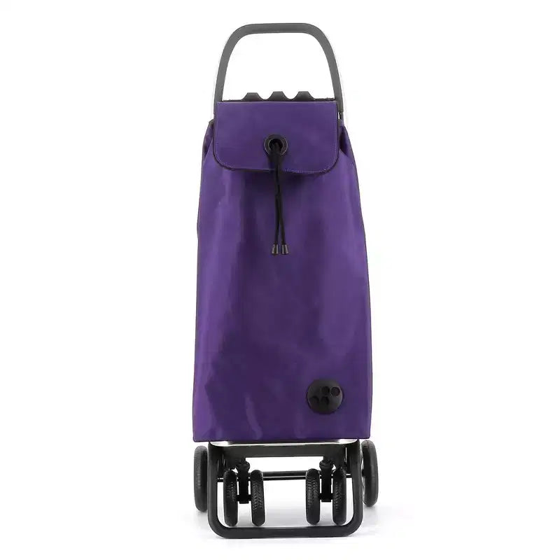 Foldable 4-Wheel Shopping Trolley – 2 Swivel Wheels, Polyester, 41.34"H x 15.55"W x 12.8"D