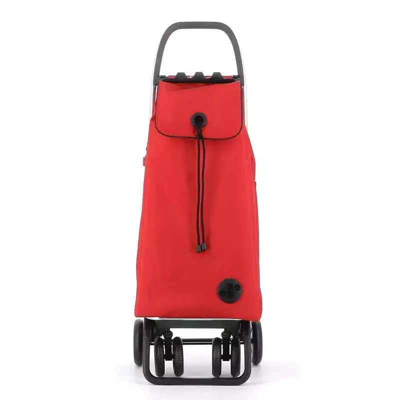 Foldable 4-Wheel Shopping Trolley – 2 Swivel Wheels, Polyester, 41.34"H x 15.55"W x 12.8"D