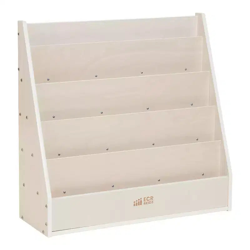 Single-Sided Classroom Book Display with 9 Shelves & Storage – Birch Plywood