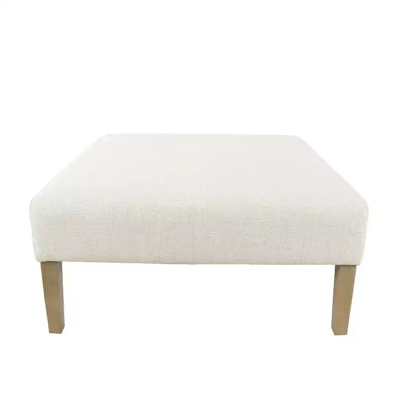 Pouf/Tavolino Quadrato – 91x91x46 cm, Tessuto Intrecciato Antimacchia, Capacità 113 kg