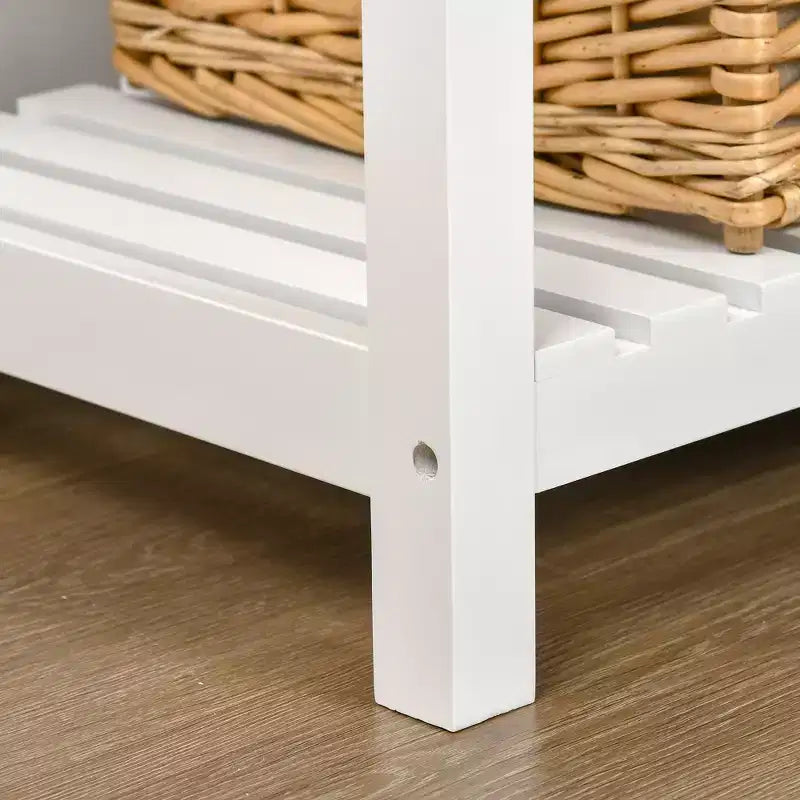 Mobile buffet con 4 cassetti e ripiano inferiore a doghe – 80 cm L, MDF