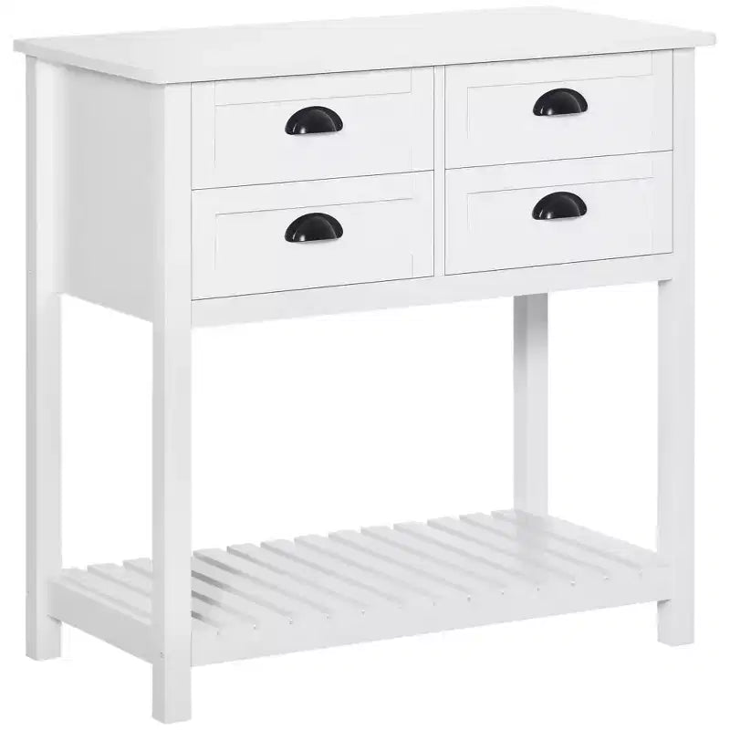 Sideboard Buffet Cabinet with 4 Drawers & Slatted Bottom Shelf – 31.5"W, MDF