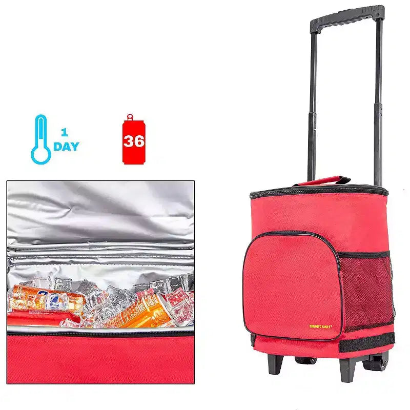 Carrello frigo portatile isolato e pieghevole – Capacità 36 lattine, meno di 1,4 kg, si ripiega