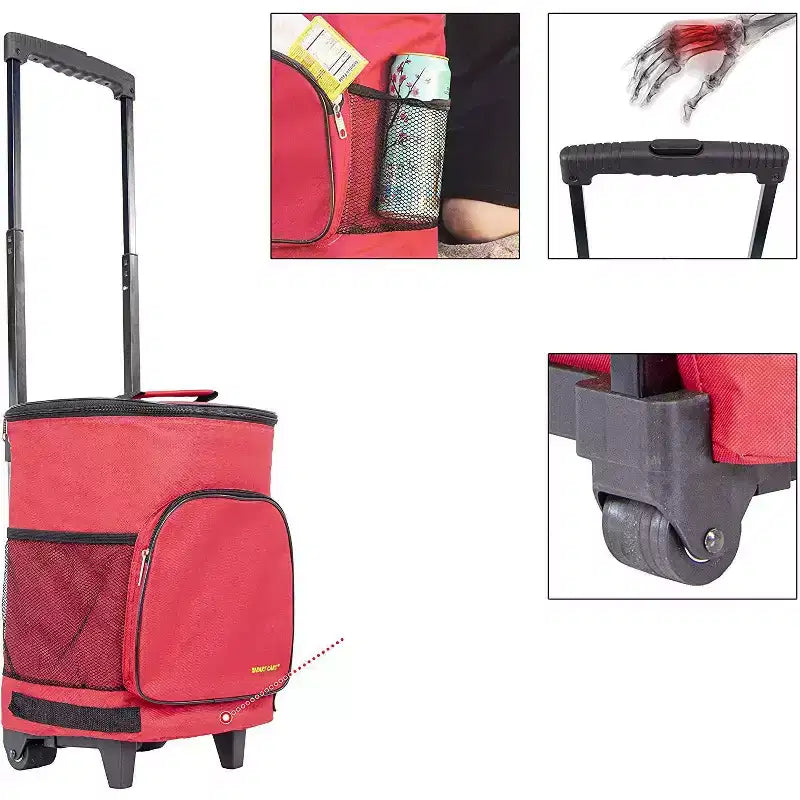 Carrello frigo portatile isolato e pieghevole – Capacità 36 lattine, meno di 1,4 kg, si ripiega