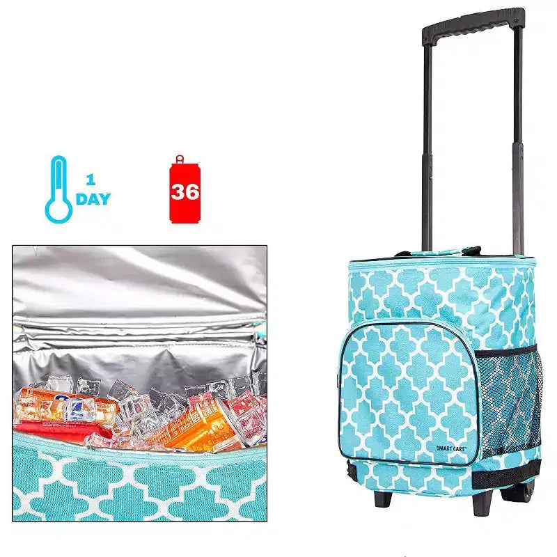 Carrello frigo portatile isolato e pieghevole – Capacità 36 lattine, meno di 1,4 kg, si ripiega