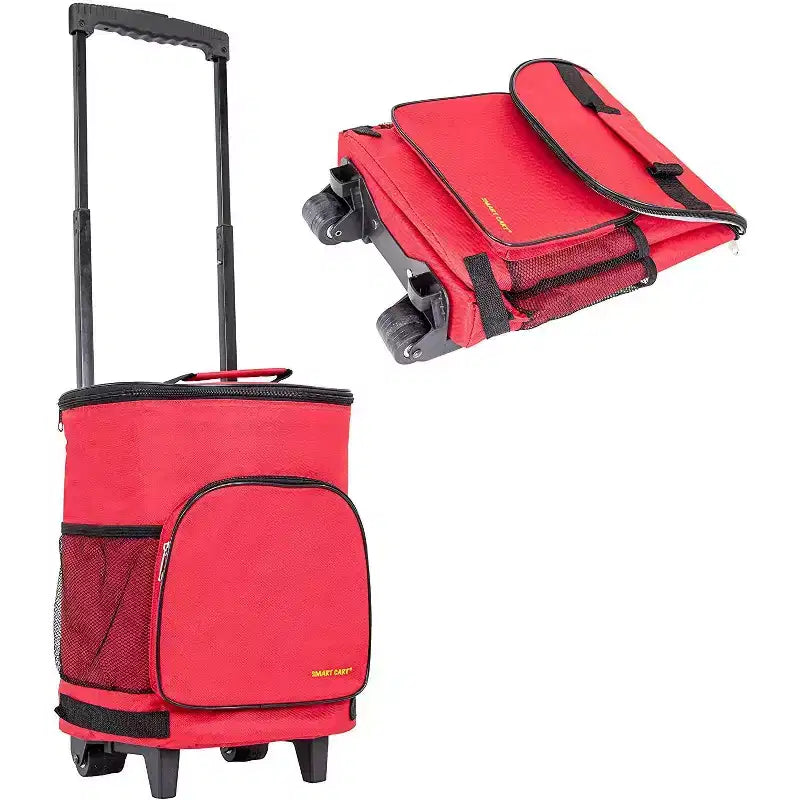 Insulated Collapsible Rolling Cooler Cart – 36-Can Capacity, Under 3 lbs, Folds Flat