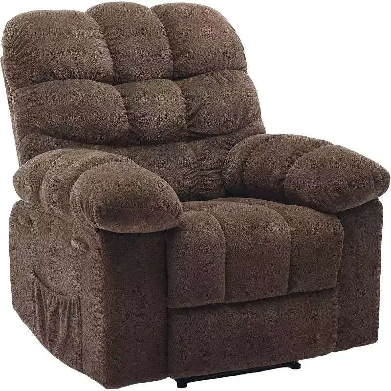 Poltrona reclinabile manuale, poltrona reclinabile ergonomica in tessuto traspirante con tasche laterali, divano singolo, adatta per soggiorno e camera da letto