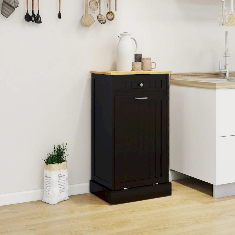 Pattumiera estraibile a 1 cassetto e 1 scomparto - Mobiletto pattumiera da cucina