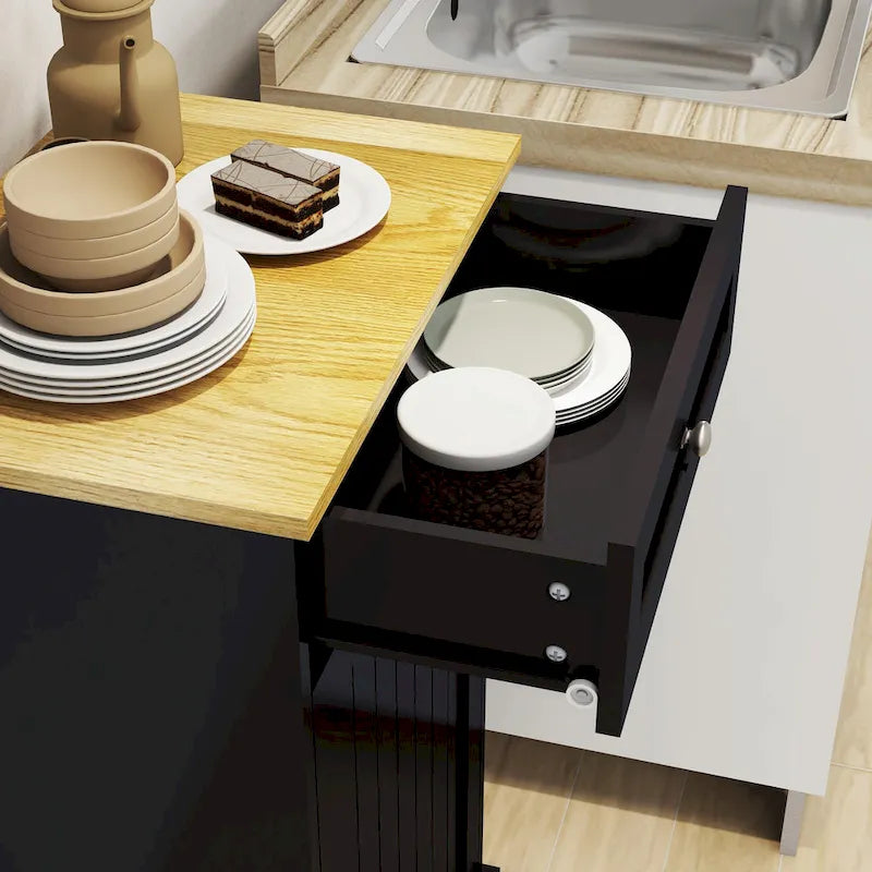 Pattumiera estraibile a 1 cassetto e 1 scomparto - Mobiletto pattumiera da cucina