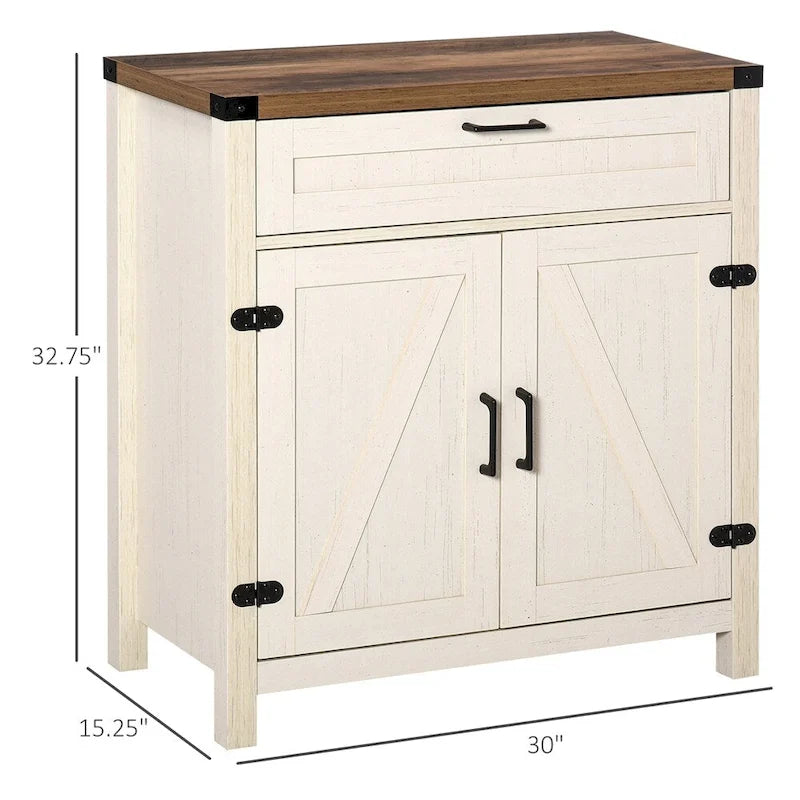 Credenza da Cucina con 2 Ante Scorrevole e Cassetto
